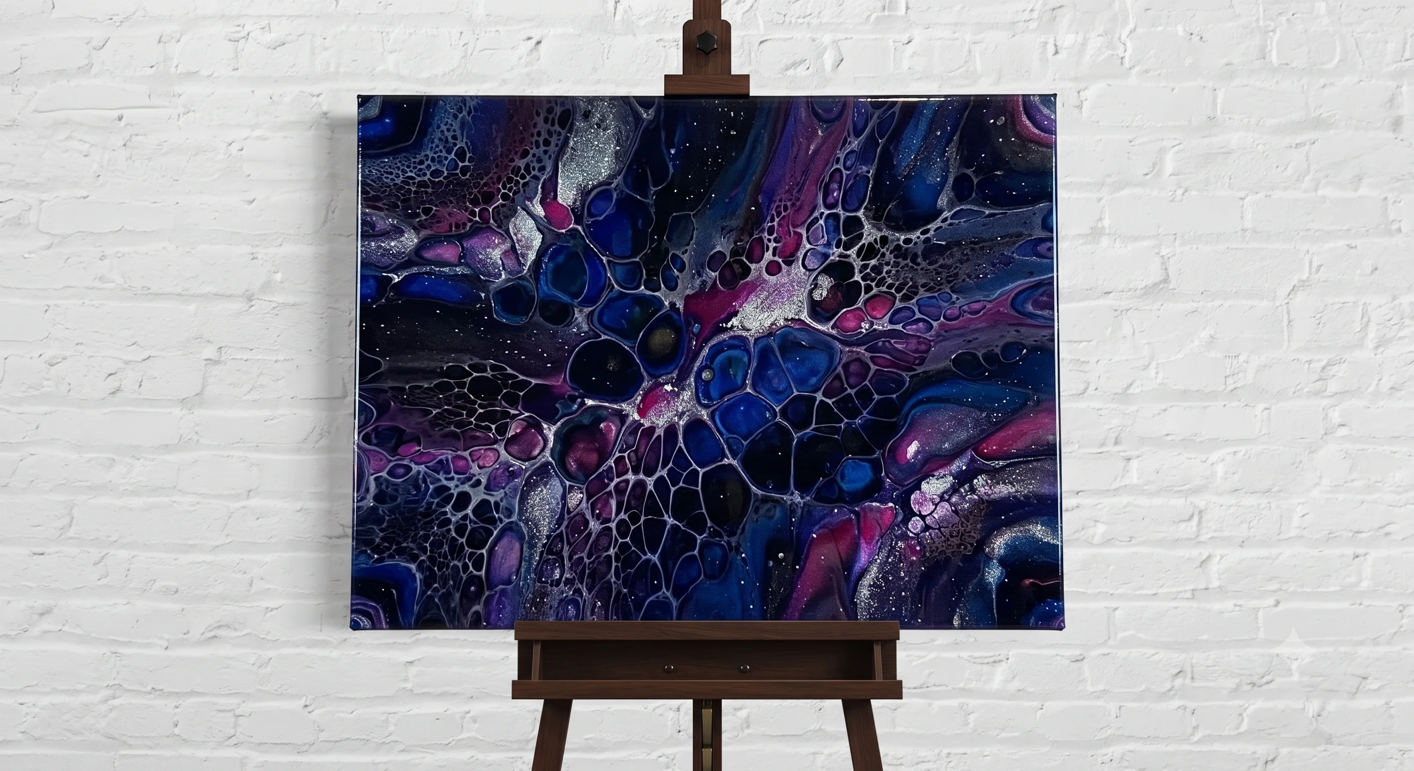 30" × 40" Exhibition Large Fluid Art Canvas in Johns Creek