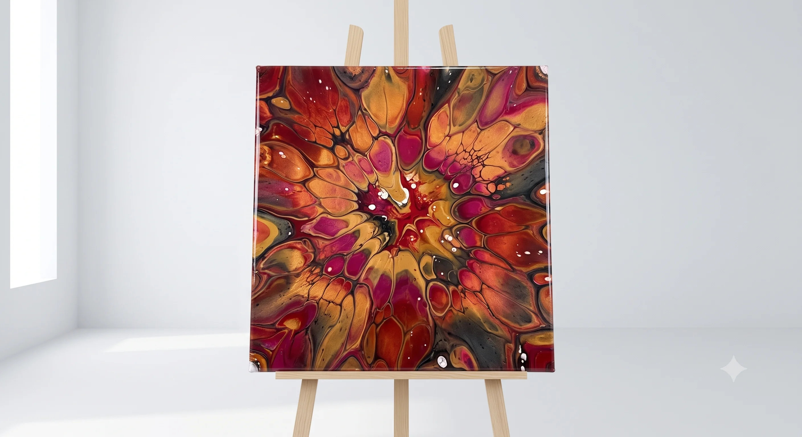24" × 24" Large Fluid Art Canvas in Johns Creek