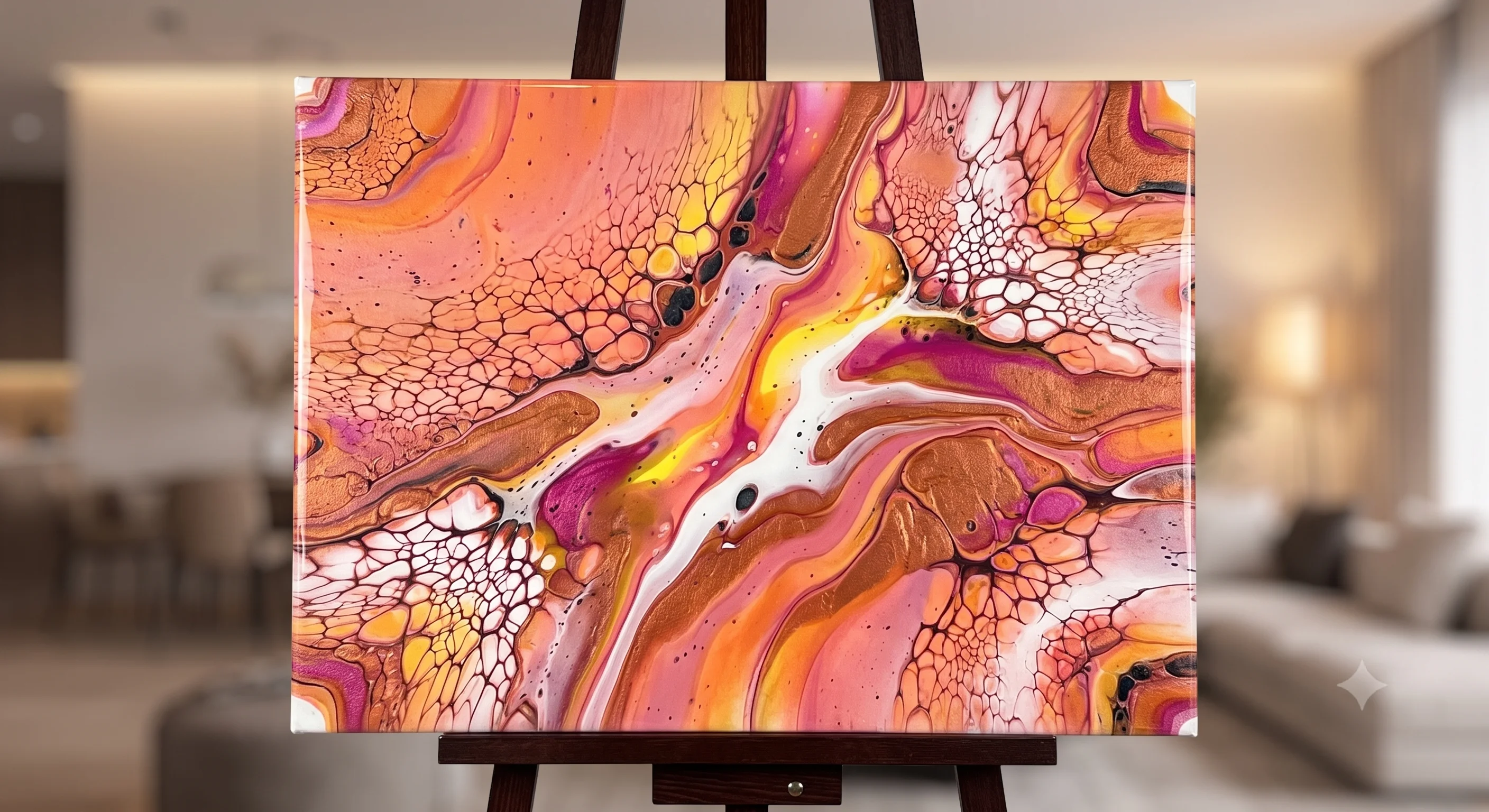 24" × 36" Large Fluid Art Canvas in Johns Creek
