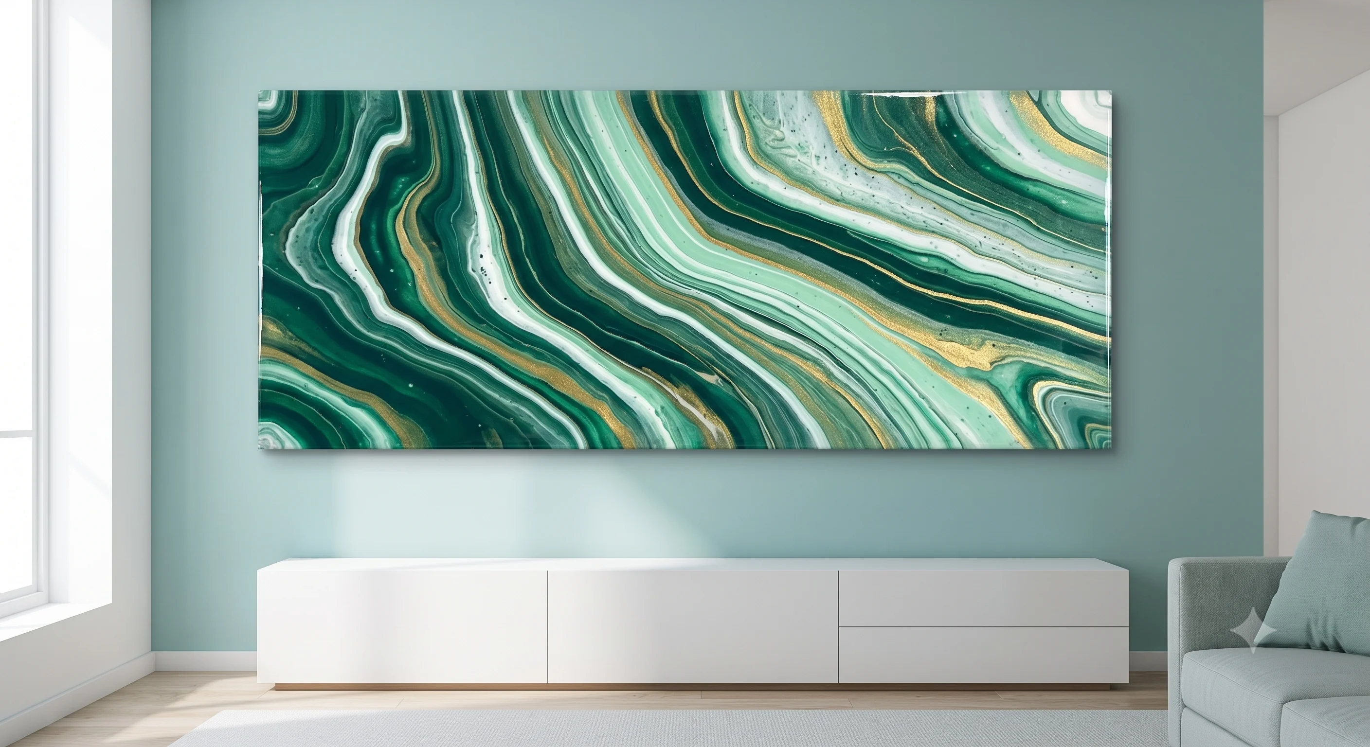 24" × 48" Panoramic Large Fluid Art Canvas in Johns Creek