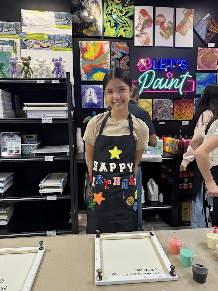 Art projects for teen birthdays including resin and fluid art