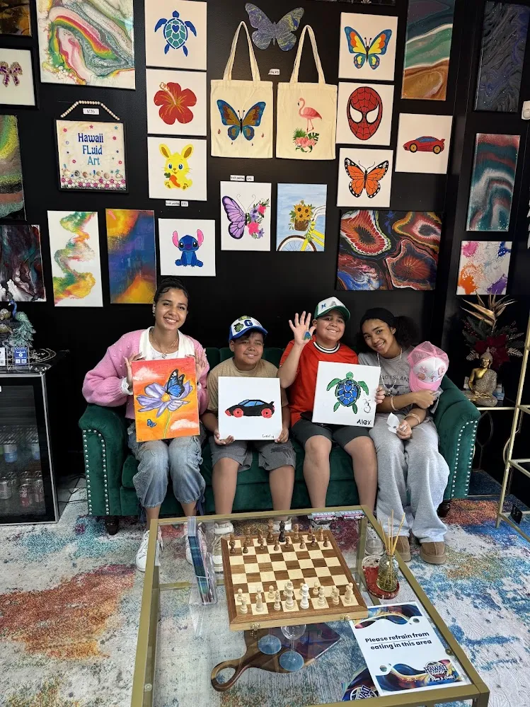 Canvas Brush Painting Classes in Johns Creek GA at Hawaii Fluid Art