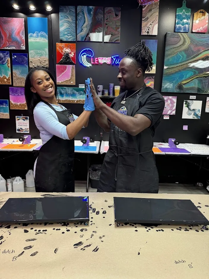 Couples creative date night painting near Roswell GA