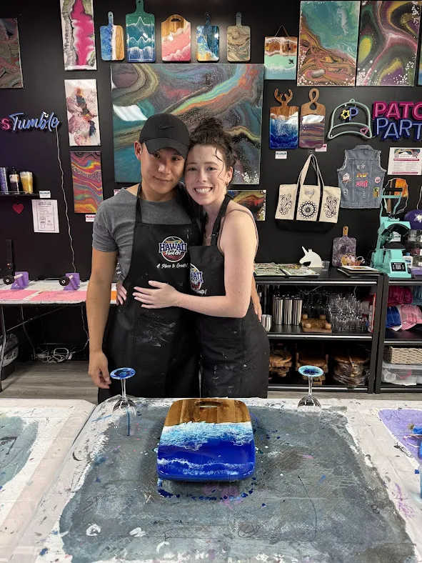 Resin Charcuterie Board + Wine Glasses Date Night Experience in Johns Creek