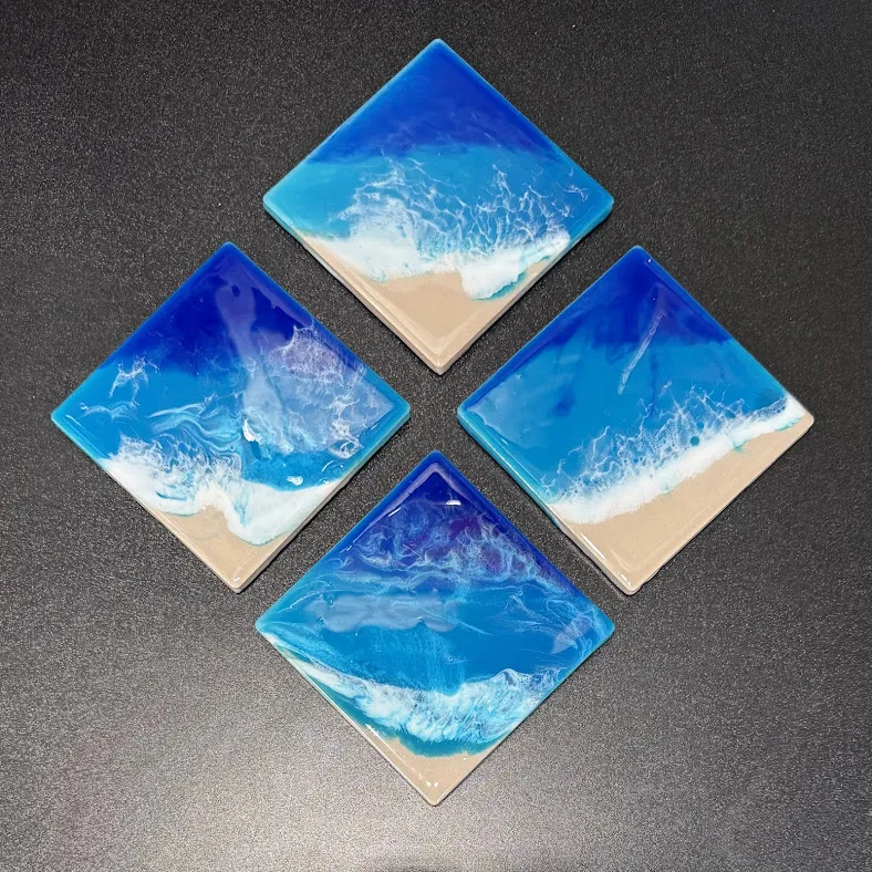 Fluid Art Coasters in Johns Creek GA at Hawaii Fluid Art