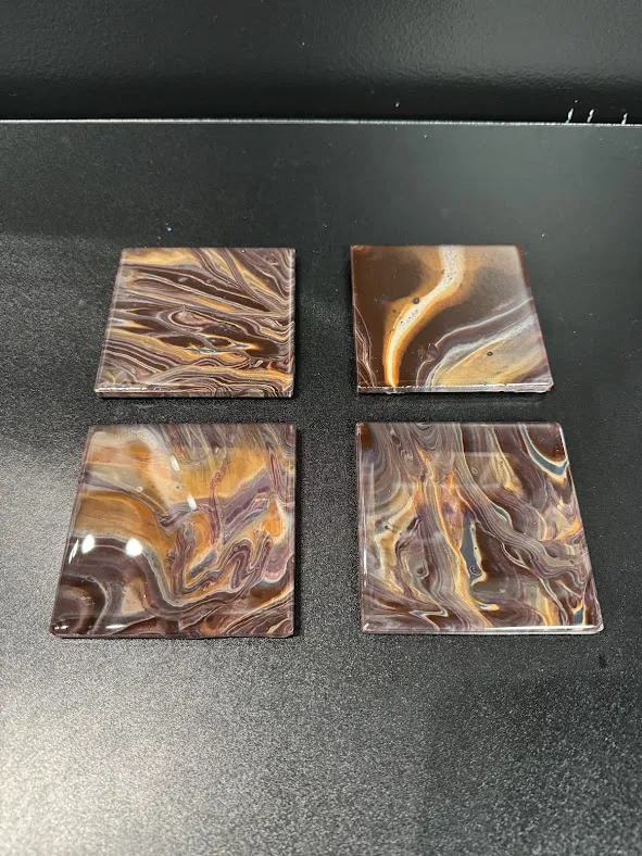 Fluid Art Coasters in Johns Creek at Hawaii Fluid Art