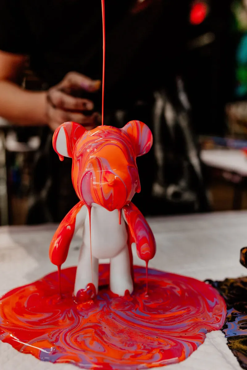 Fluid Art Bear Figurines
