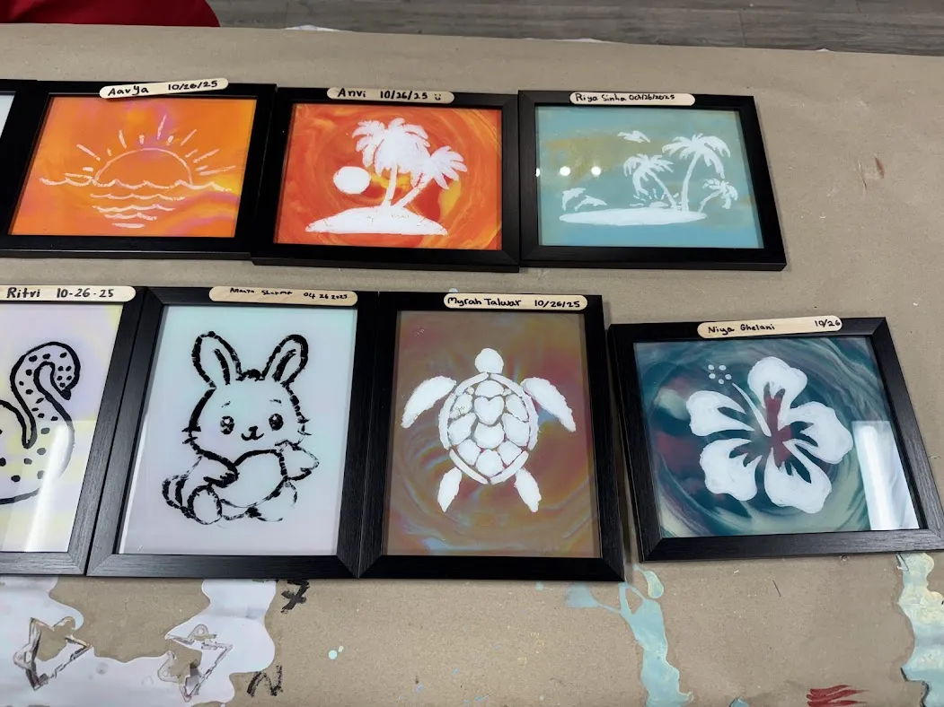 Kids Glass Painting Class in Johns Creek at Hawaii Fluid Art