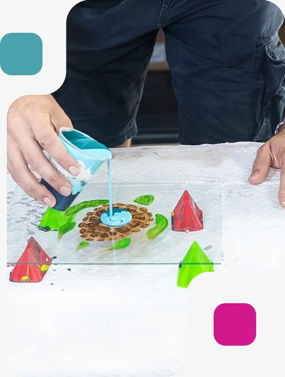 Custom glass painting and creative bottle art classes in Johns Creek GA