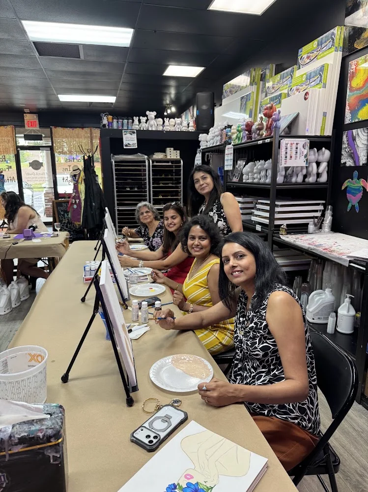 Kitty party creative art celebration at Hawaii Fluid Art in Johns Creek