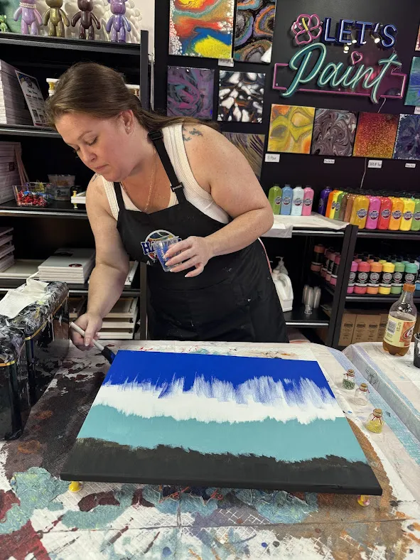Premium 16x20 Resin Beach Scene Canvas at Hawaii Fluid Art